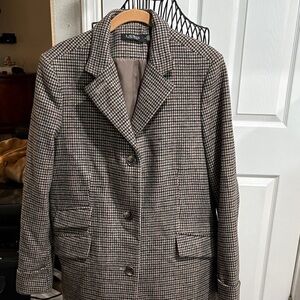 Lauren Ralph Lauren Brown Houndstooth Tailored Blazer